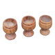 3 wooden egg cups, vintage