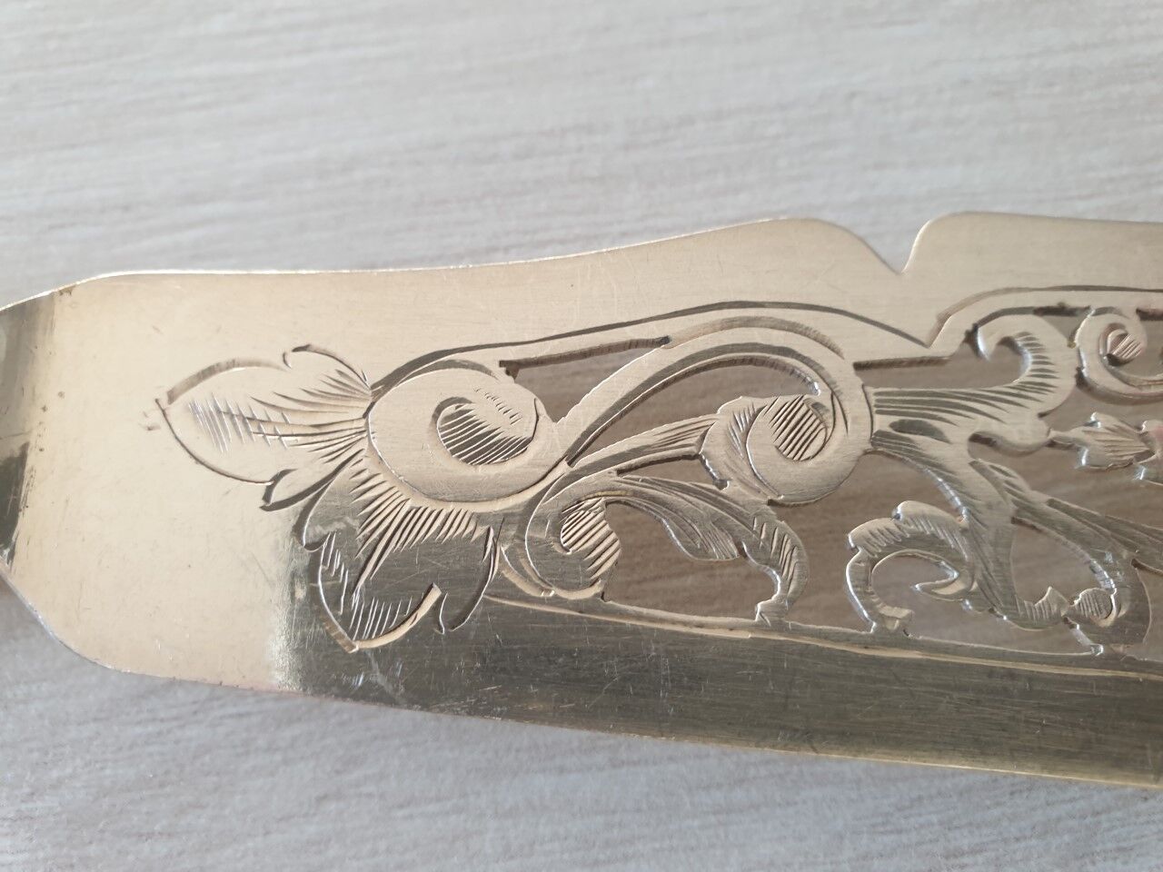 Antique silver metal knife