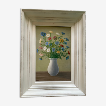 Old painting bouquet of daisies