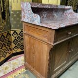 Bathroom cabinet in fir and marble