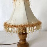 Retro wood and pearl lamp
