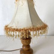 Lampe rétro bois et perles