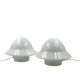 Space age Set of 2 opaline glass table Lamps, Italy 1970s