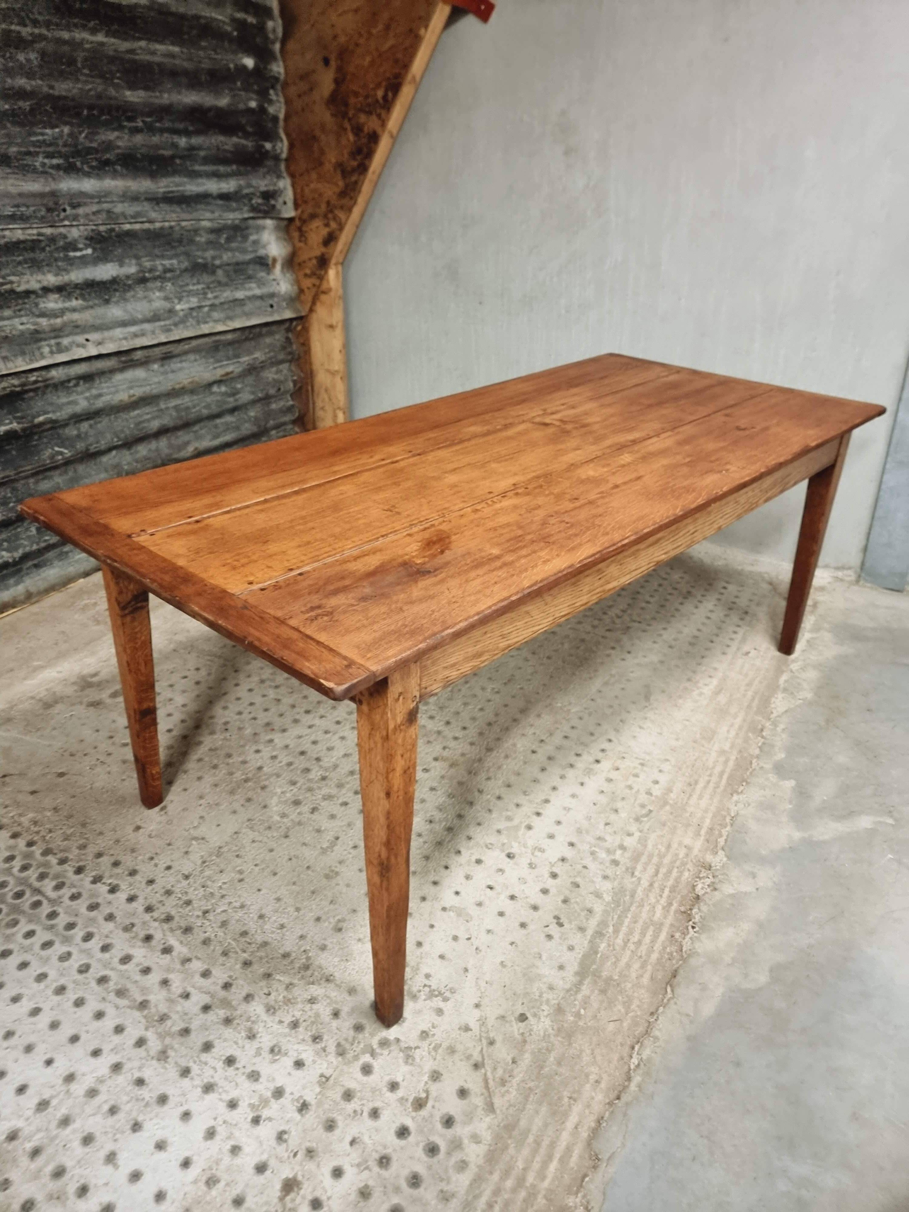 Antique dining table, rural oak table 90 x 200 cm