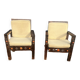 Paire de fauteuils marocains bois vintage