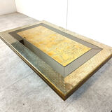 Vintage brass coffee table by Rodolfo Dubarry, 1970s