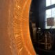 Vintage Round Hillebrand Iceglass Mirror with Lighting
