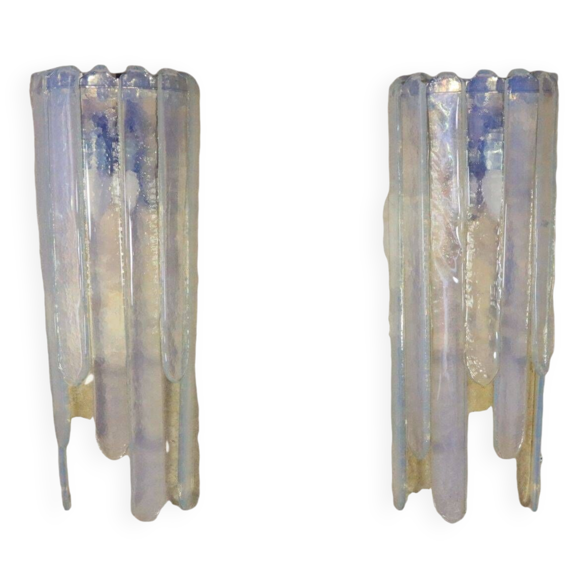 Wall light by Carlo Nason for Mazzega, Cascade, Glacier Blue, 1970s, 1/2