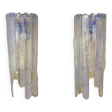 Wall light by Carlo Nason for Mazzega, Cascade, Glacier Blue, 1970s, 1/2
