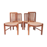 Lot 4 chaises salle à manger teck, vintage scandinave