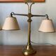 Pair of brass table lamps