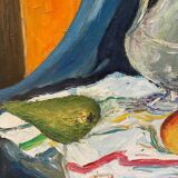 Still life with apples and pear