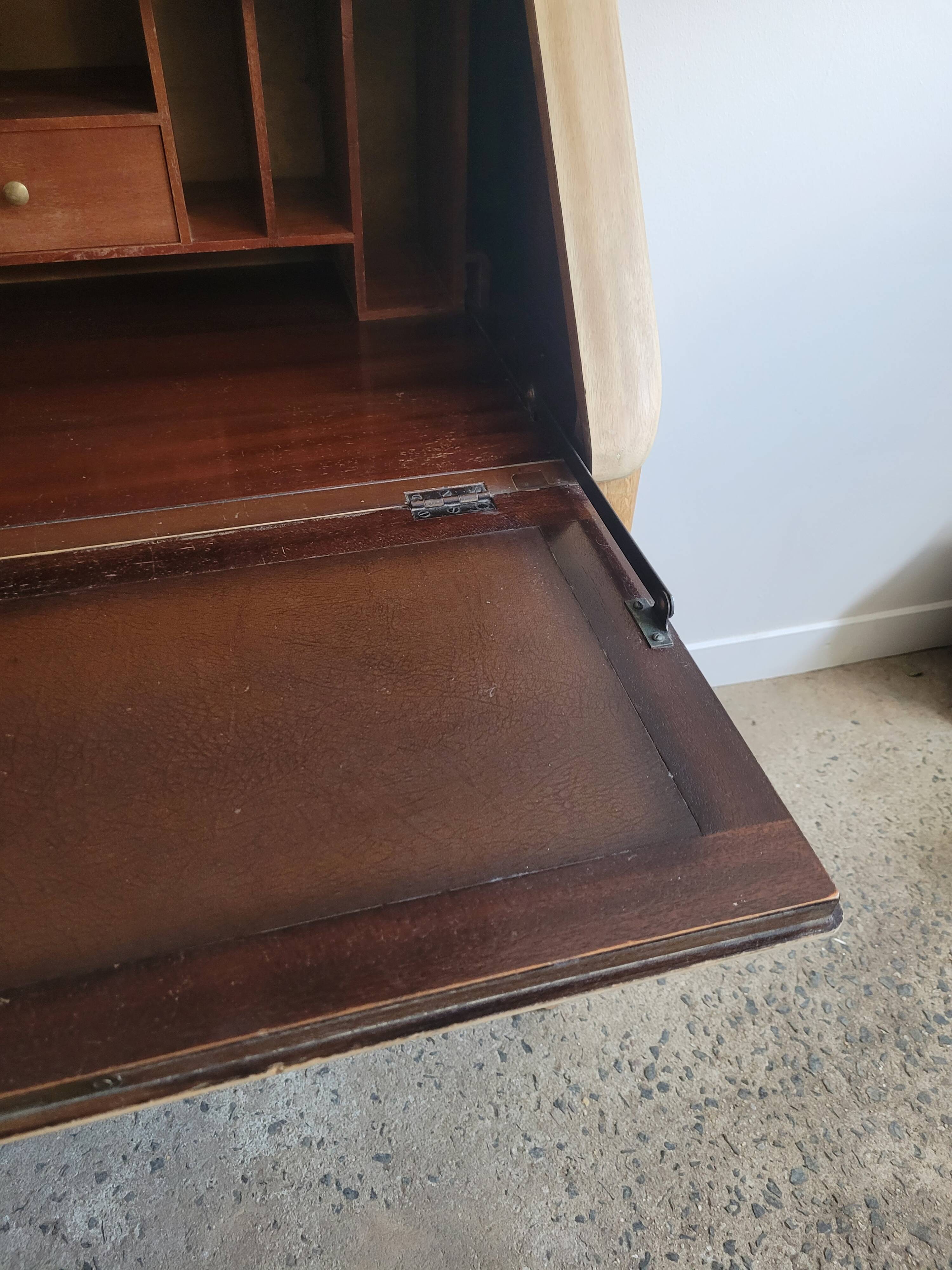 Antique English secretary display cabinet