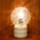 Lampe à poser, bois laqué, verre moulé texturé 1960