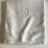 Modernist XL sheet in art deco linen thread L240