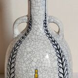 Soliflore bottle vase in fine earthenware boch frères la louvière-keramis early 20th century