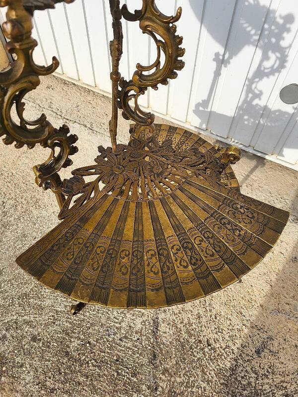3-tier bronze napoleon iii pedestal table plant holder from the 19th century