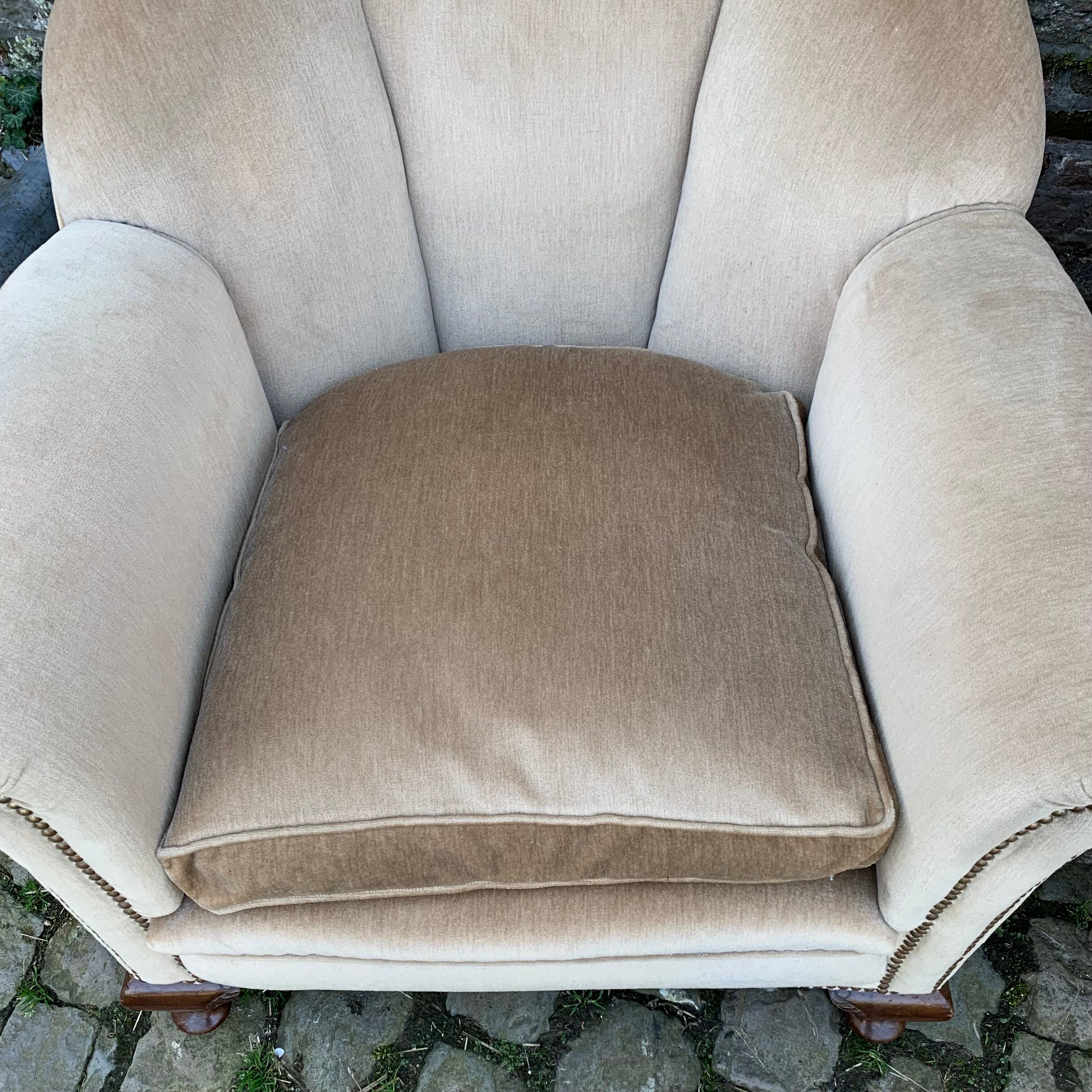 Pair of art deco shell armchairs