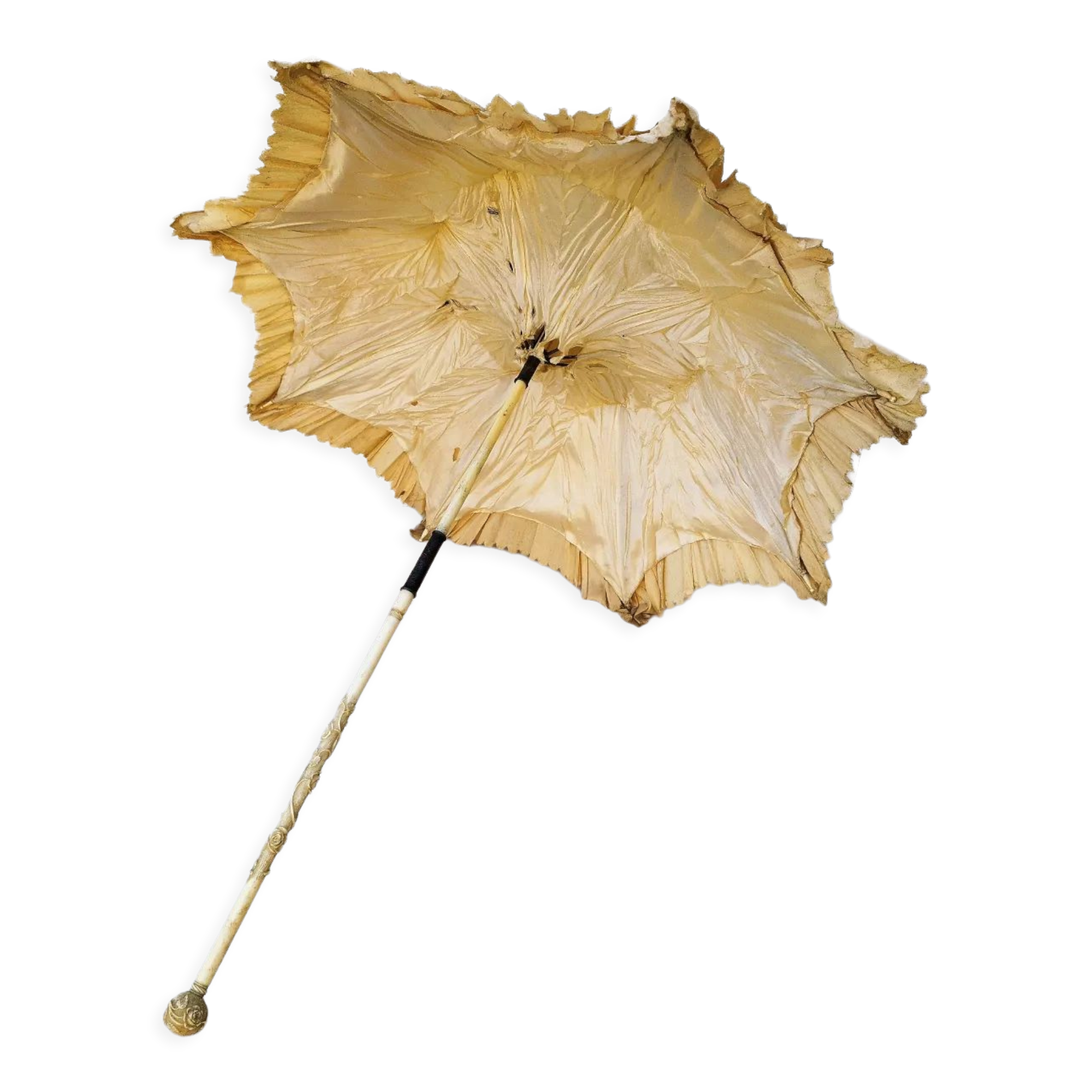 Old silk and carved ivory umbrella