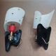 Pair of vintage wall lights Rockabilly 1950s brass, black and red Set of Two