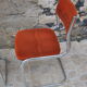 Pair of orange velvet chairs Roche Bobois 70s