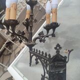 Pair of cathedral sconces of the nineteenth century in bronze with 5 burners
