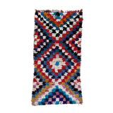 Tapis Berbère Boucherouite coloré - 85 x 153 cm