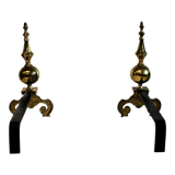 Paire de chenets en bronze, style baroque