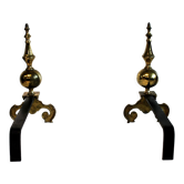 Paire de chenets en bronze, style baroque