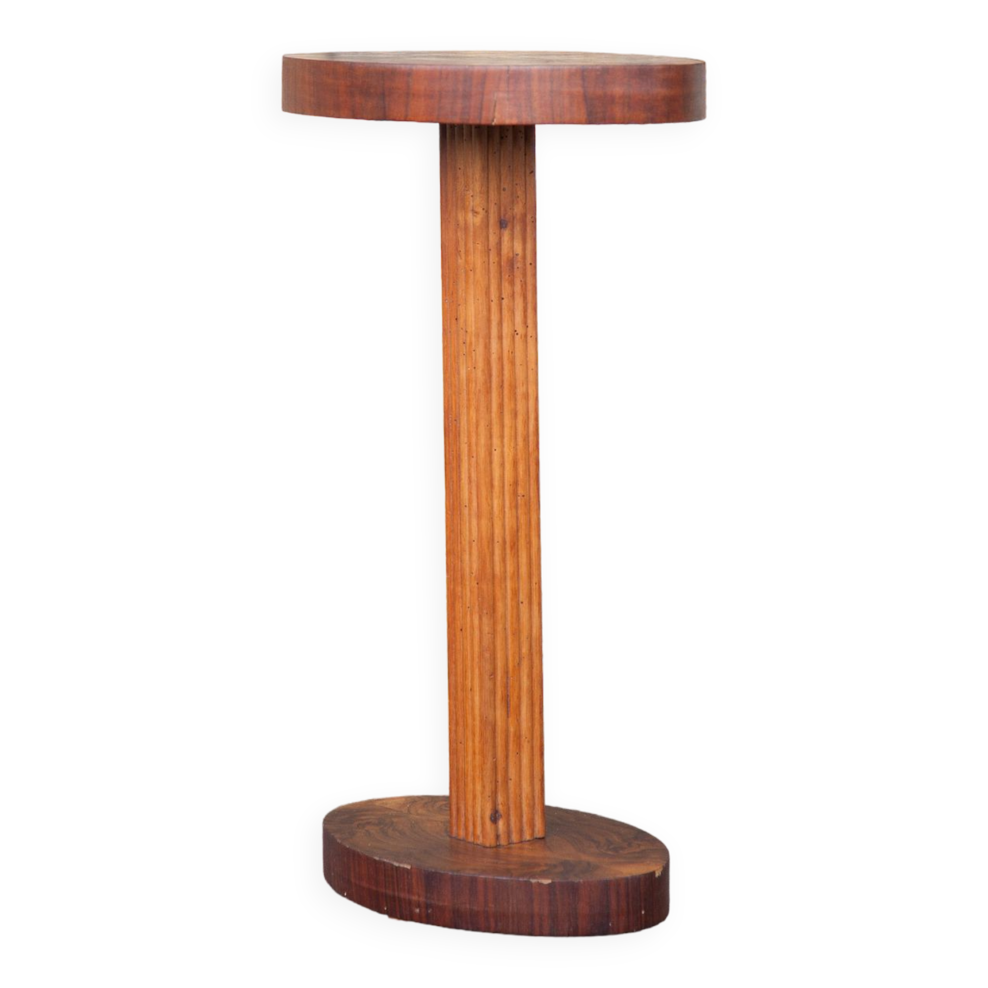Art Deco wood pedestal table, art deco smoking table, end of sofa, art deco, 30's