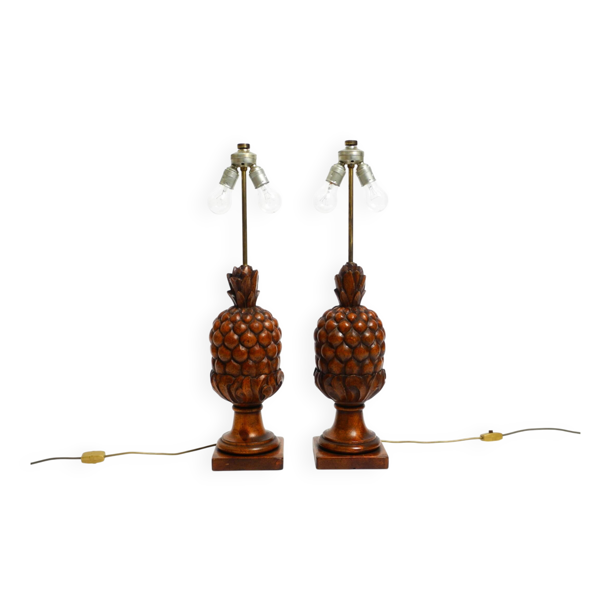 Pair of very decorative large Mid Century Modern "Pineapple" table lamps ma