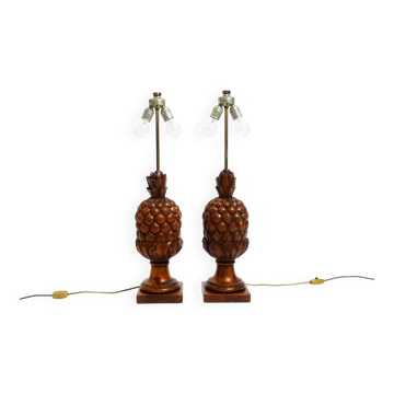 Pair of very decorative large Mid Century Modern "Pineapple" table lamps ma