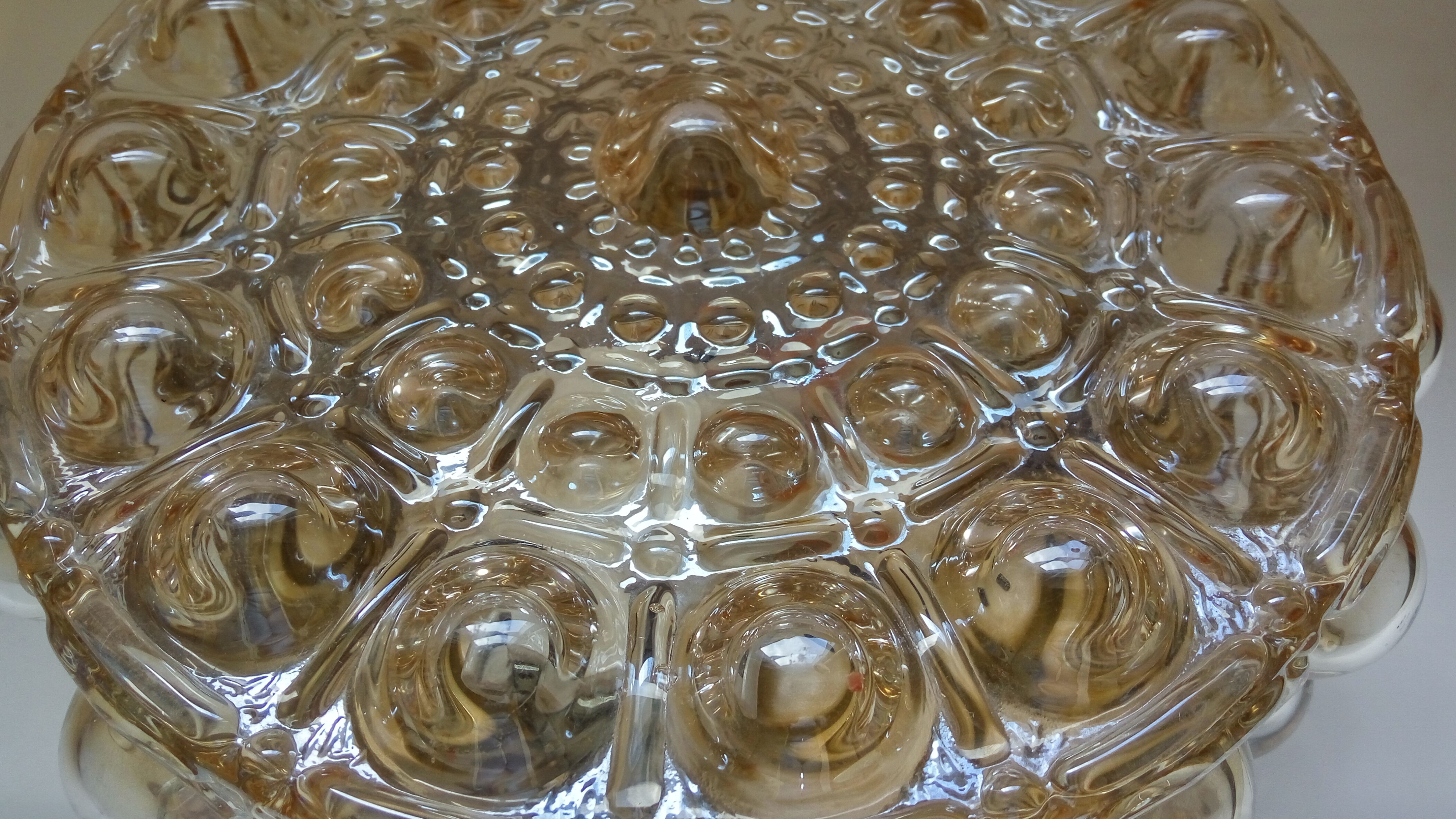 Ceiling light amber glass bubbles