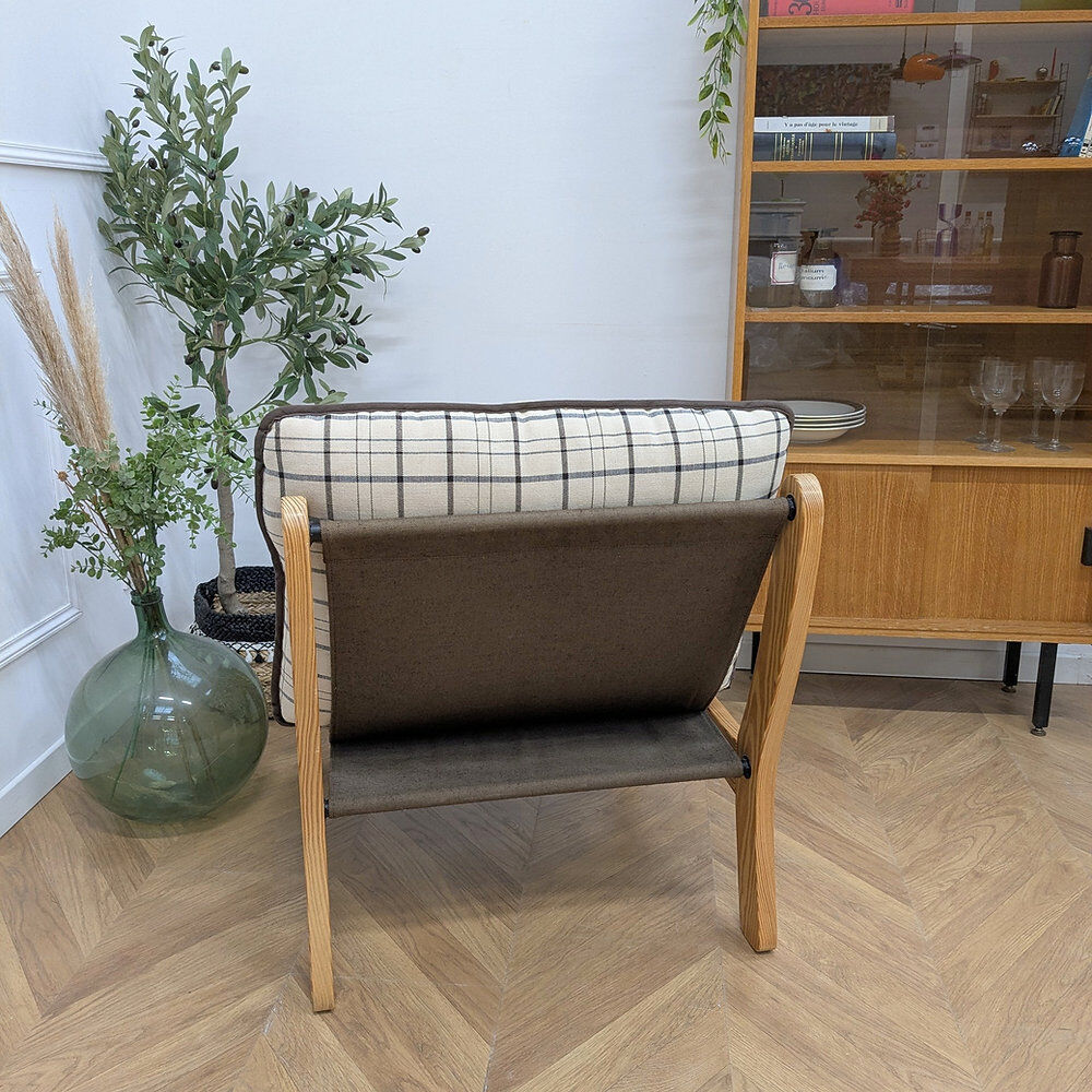 Vintage pine armchair, 1970s
