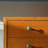 Oregon Pine Chest of Drawers with Brass Handles, 1970s