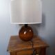 Table lamp foot ball dark solid wood Tournerie du sou, France