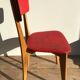 Old wood & vinyl red 60s vintage scandinavian chair