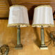 Pair of Antique Neoclassical Bedside Lamps Column Gilded Bronze France