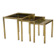 Bamboo imitation brass nesting tables 1980s