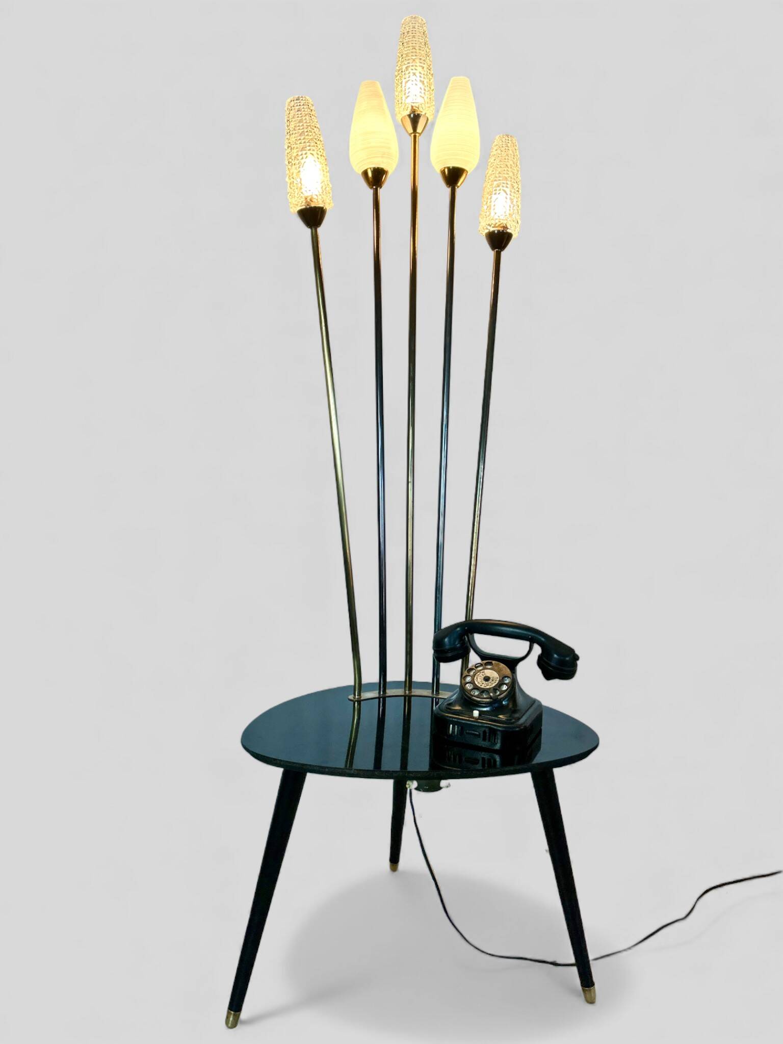 Vintage tripod 5-light floor lamp/reading lamp, 1960s