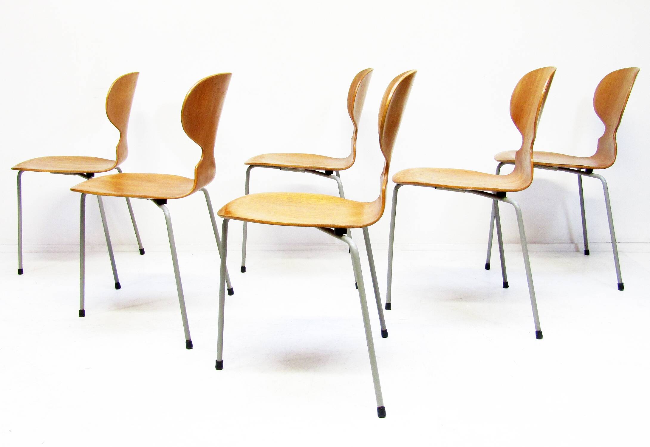 Six Chaises Ant en Teck par Arne Jacobsen pour Fritz Hansen