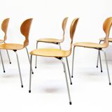 Six Chaises Ant en Teck par Arne Jacobsen pour Fritz Hansen