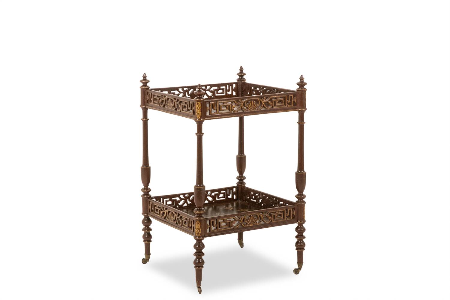 Small serving table with Japonese lacquer decoration. Napoleon III period.