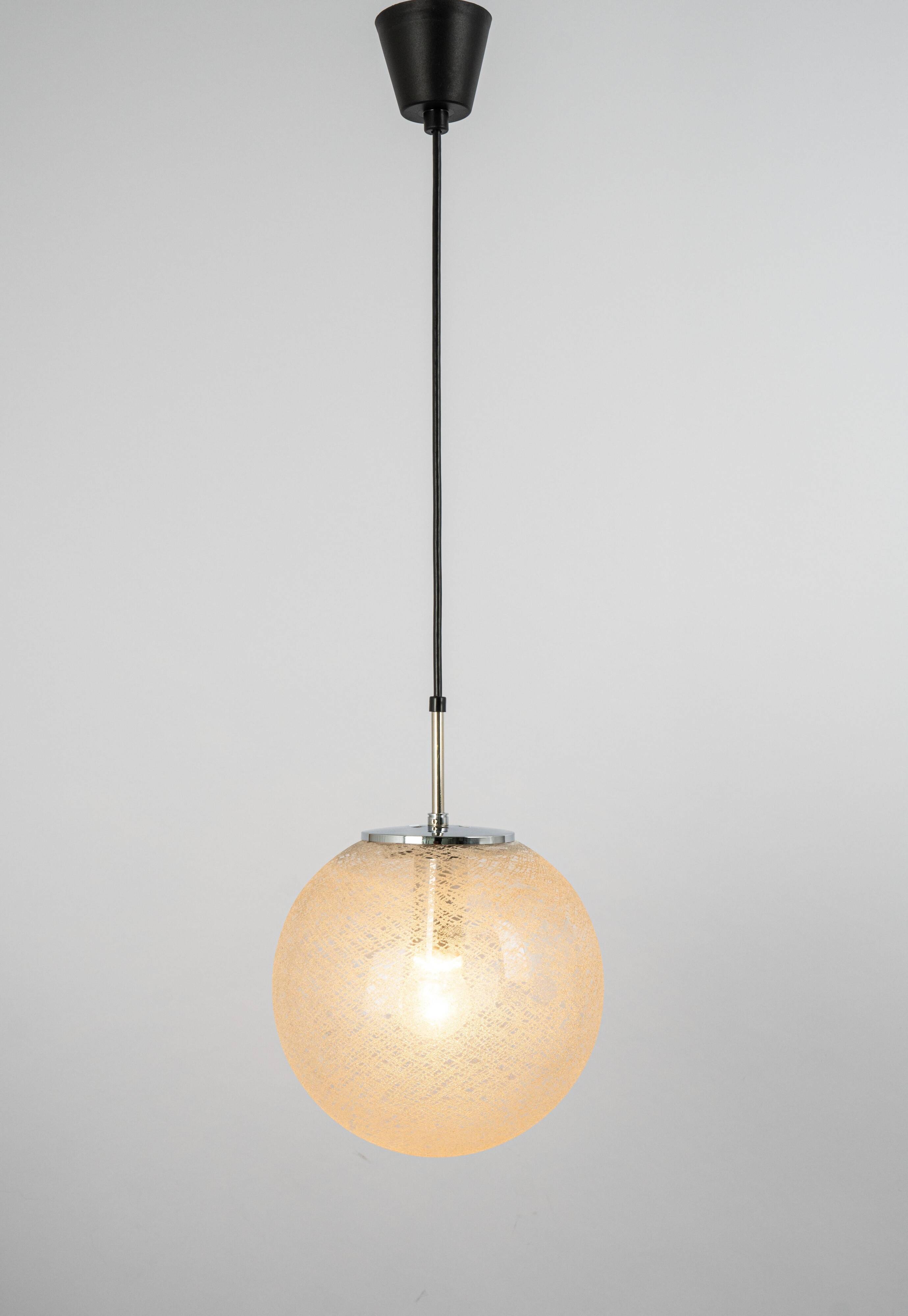 1 out of 10 Limburg Chrome with glass ball pendant, Germany, 1970s