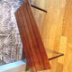 Modernist bench with teak slats