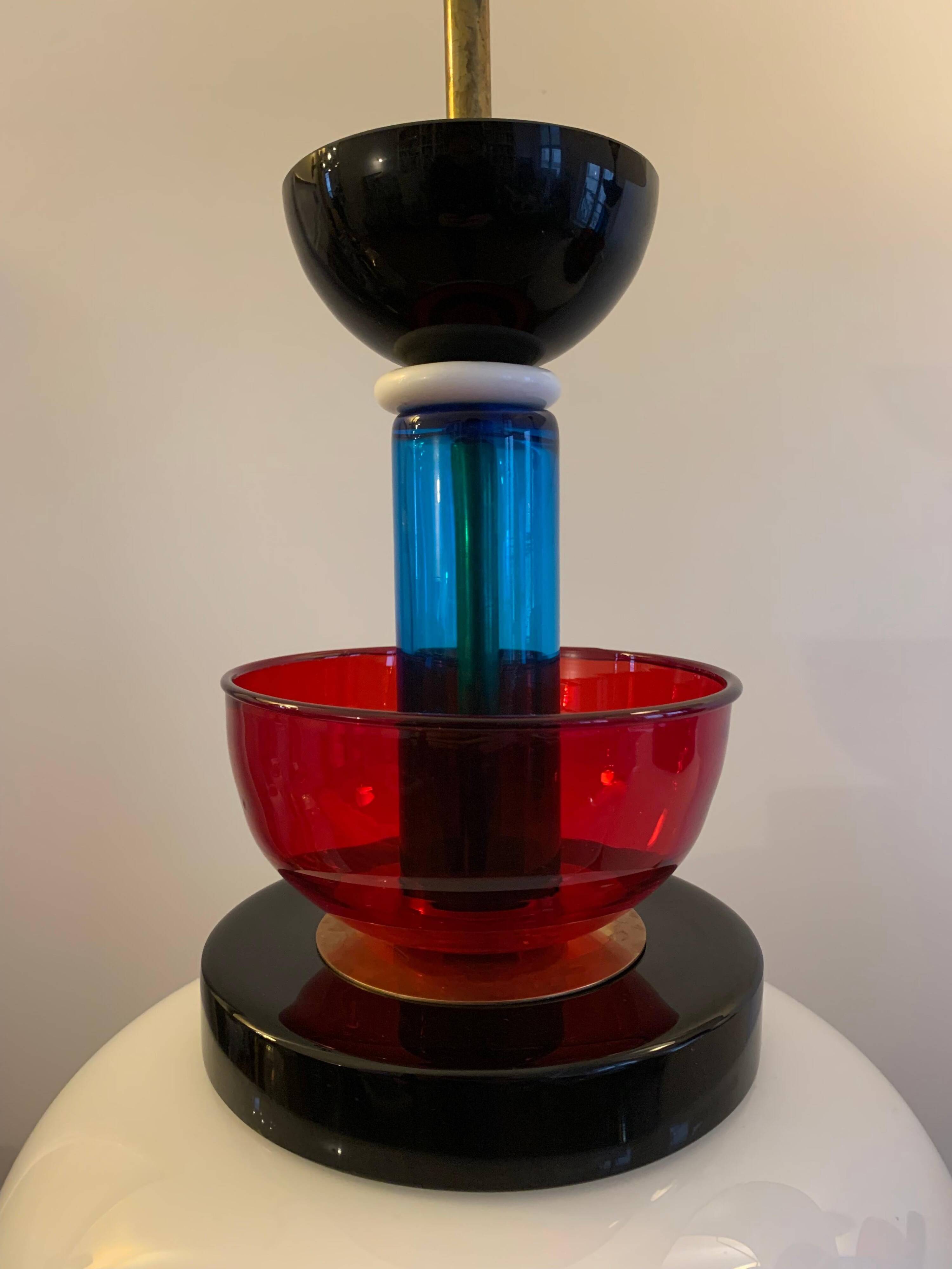 XXL table lamps in the style of Ettore Sottsass, made of Murano glass, Italy, 1970.