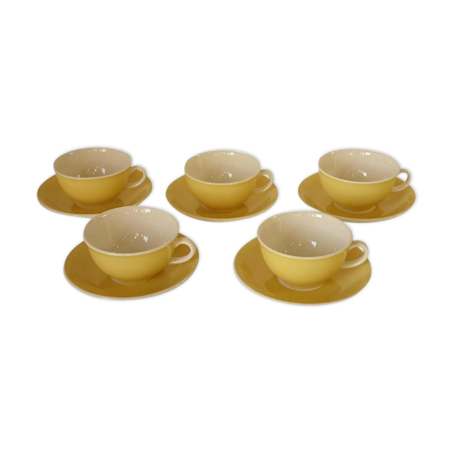 Coffee set 5 yellow cups Villeroy & Boch vintage