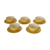 Service à café 5 tasses jaunes Villeroy & Boch vintage
