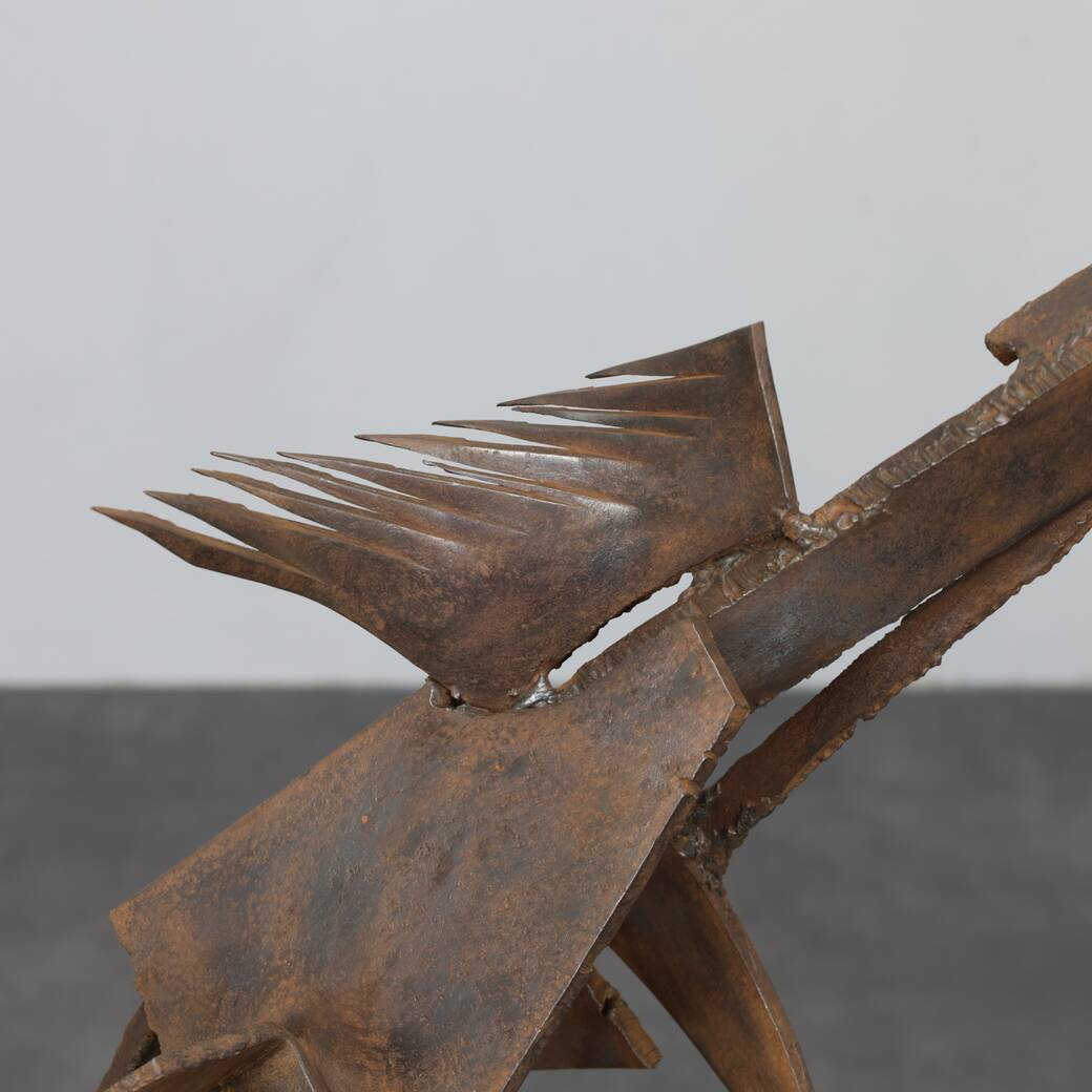 Iron horse sculpture by Raphael Saintenoy, Europe 1960s