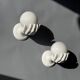 Pair of opaline and ceramic hand sconces